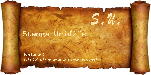 Stanga Uriás névjegykártya